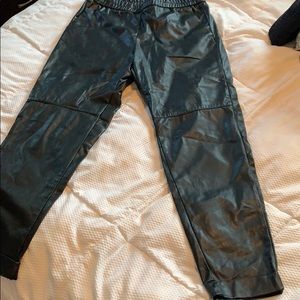 Faux leather ankle pants